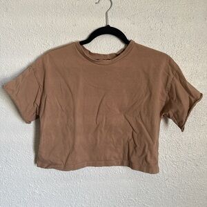 Casual Tan Crop Top